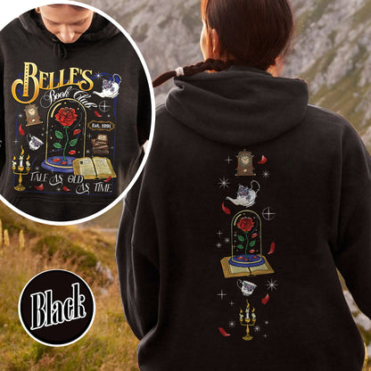 Belle’s Book Club Hoodie, Tale As Old as Time Belle’s Book Cafe Hoodie, Belle Princess Book Hoodie
