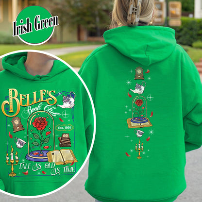 Belle’s Book Club Hoodie, Tale As Old as Time Belle’s Book Cafe Hoodie, Belle Princess Book Hoodie