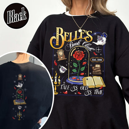 Belle’s Book Club Sweatshirt, Tale As Old as Time Belle’s Book Cafe Sweatshirt, Belle Princess Book Sweatshirt
