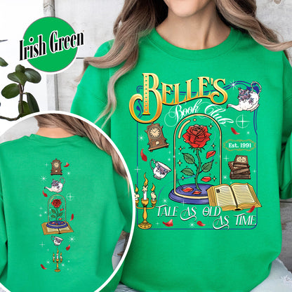 Belle’s Book Club Sweatshirt, Tale As Old as Time Belle’s Book Cafe Sweatshirt, Belle Princess Book Sweatshirt