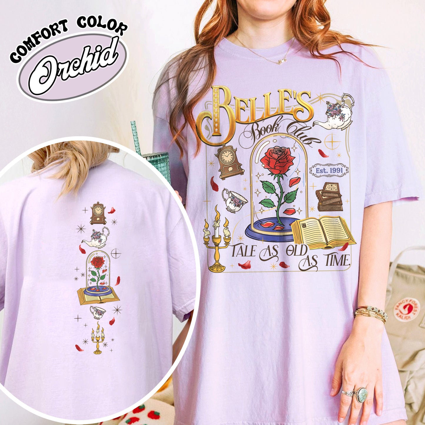 Belle’s Book Club Comfort Colors Shirt, Tale As Old as Time Belle’s Book Cafe Shirt, Belle Princess Book Tee