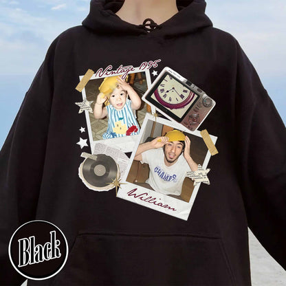 Birthday Party Hoodie, Custom Vintage Photo and Year Hoodie With Picture Personalized 30th 40th