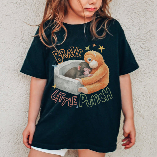 Punch the Monkey, Hang In There Punch, Team Punch, Baby Monkey Holding Plush Toy, Animal Lover Gift Youth Tshirt