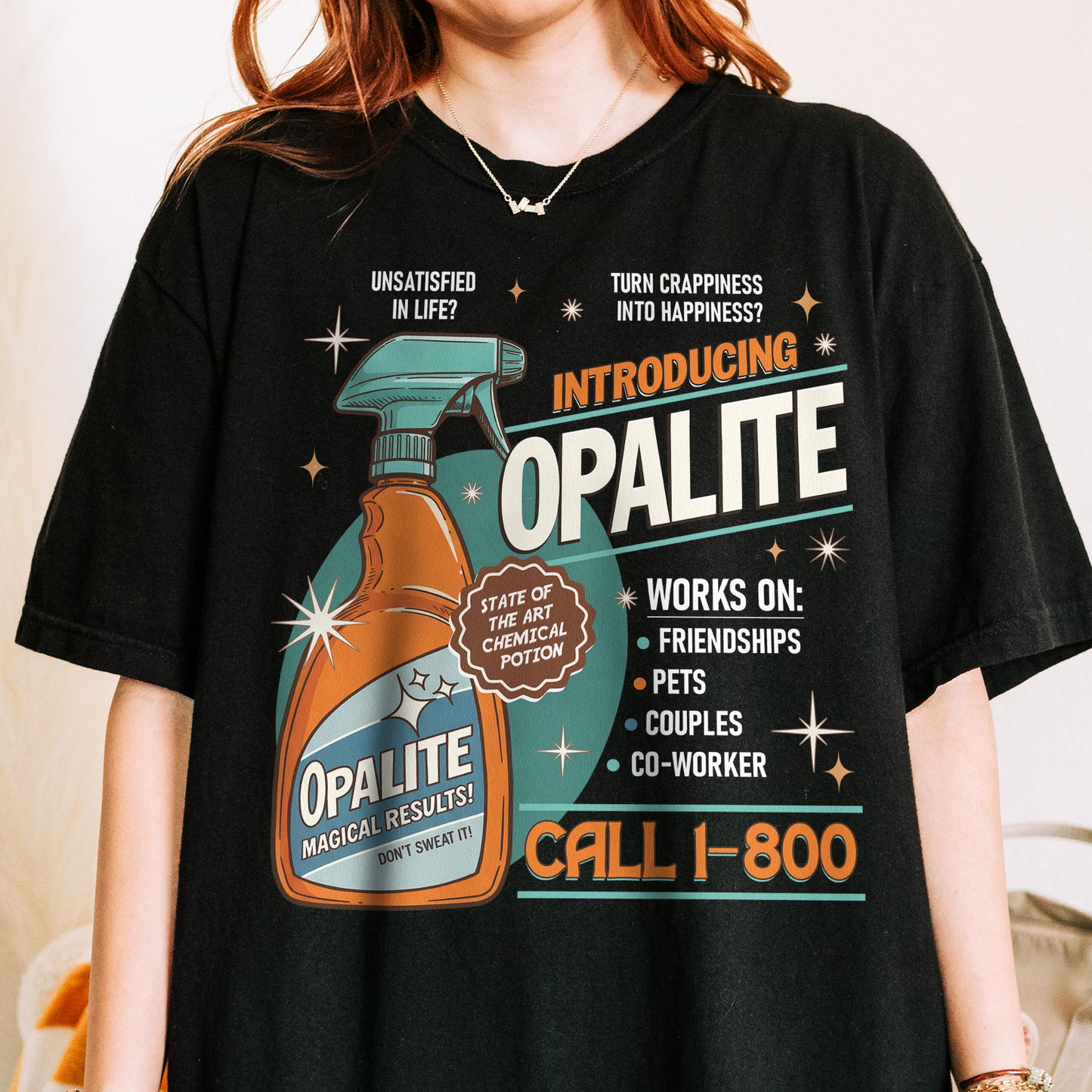 Opalite Spray Retro Graphic, Don't Sweat It, Magical Result, Showgirl Tshirt