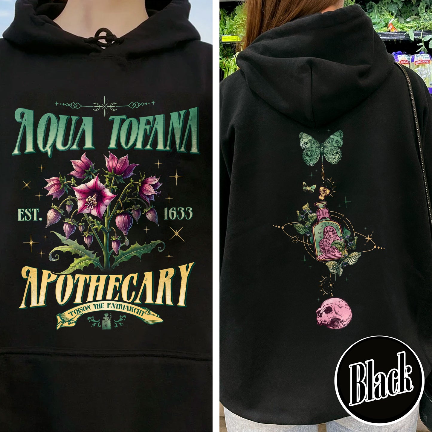 Aqua Tofana Apothecary Hoodie, Aqua Tofana Hoodie, Funny Feminist Aqua Tofana Apothecary Hoodie, Poison the Patriarchy, Womens Rights Hoodie