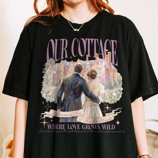 Our Cottage, Bridgerton Regency Romance Inspired, Benedict and Sophie, Bookish Gift, Booklover Tshirt