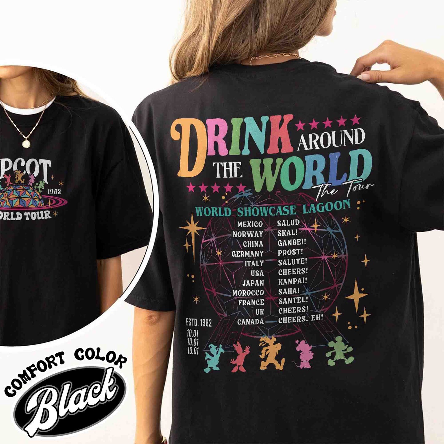 Epcot Drink Around the World Shirt, Drink Around the World Shirt, Drink Around the World Shirt Checklist, Epcot Drink Around the World Shirt