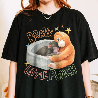 Punch the Monkey, Hang In There Punch, Team Punch, Baby Monkey Holding Plush Toy, Animal Lover Gift Tshirt