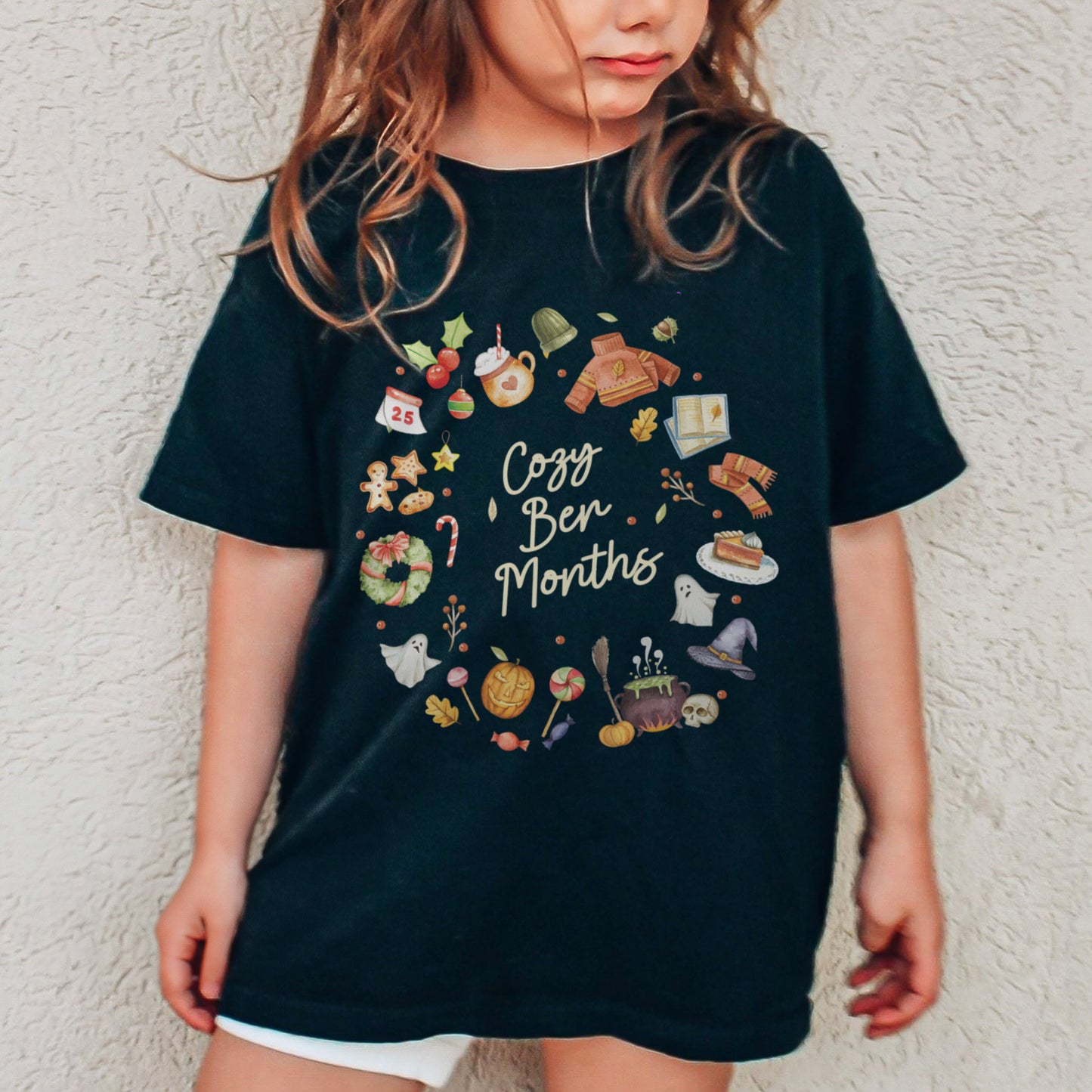 Cozy Ber Months Shirt, Fall Winter Seasonal Tee, Autumn Halloween Thanksgiving Christmas Top Youth Tshirt