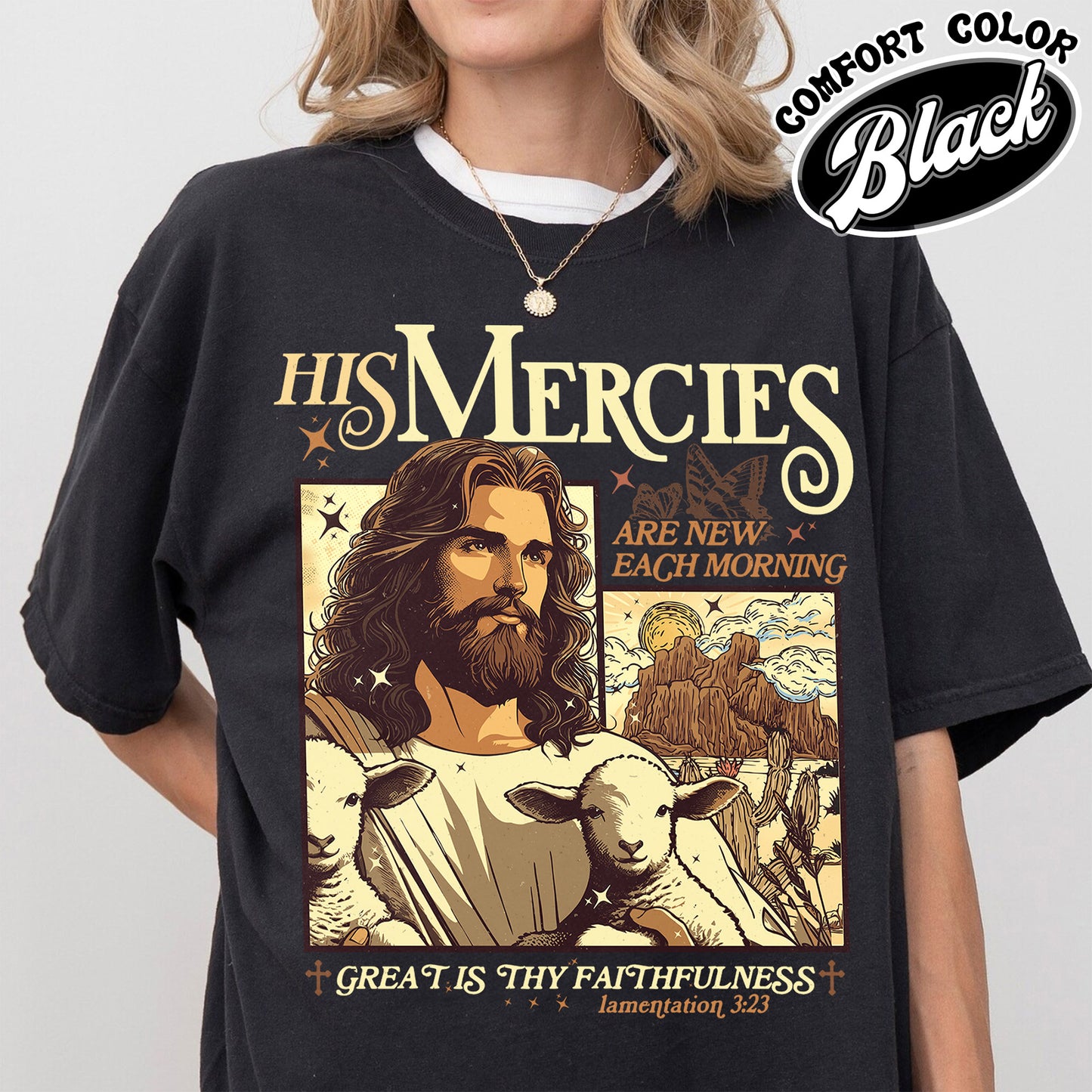 His Mercies Are New Everyday Shirt, Christian Shirt, Bible Verse Shirt, His Mercies Are New Each Morning Shirt, Jesus Apparel Faith Based Shirt