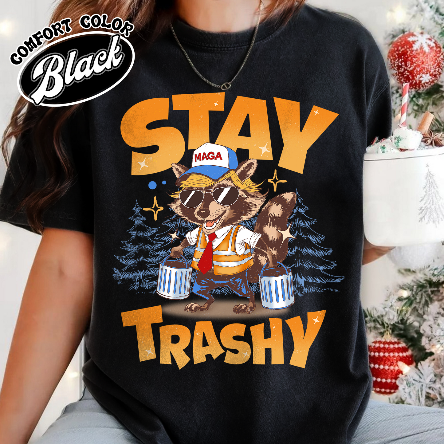 Stay Trashy Raccoon Comfort Color Shirt, Garbage Man in Trash Truck Shirt, Raccoon Support Shirt, Time To Take Out the Garbage Shirt, Garbage Team Shirt