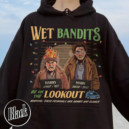 Wanted the Wet Bandits Hoodie, Christmas Shirt, Retro Funny Christmas Shirt, Christmas 90s Movies Hoodie, Christmas Movies, Merry Christmas