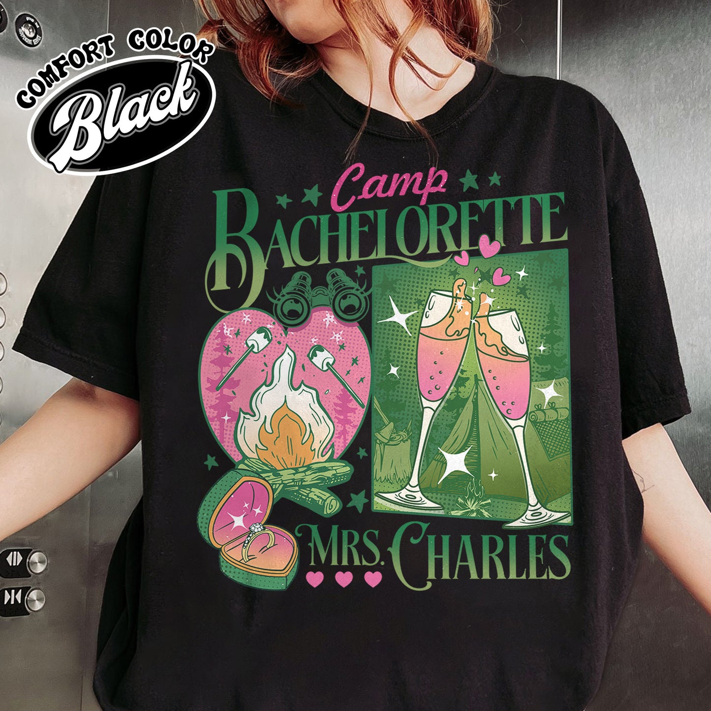 Bachelorette Comfort Color Shirt, Custom Camp Bachelorette Party Shirt, Hiking Bridal Party Shirt