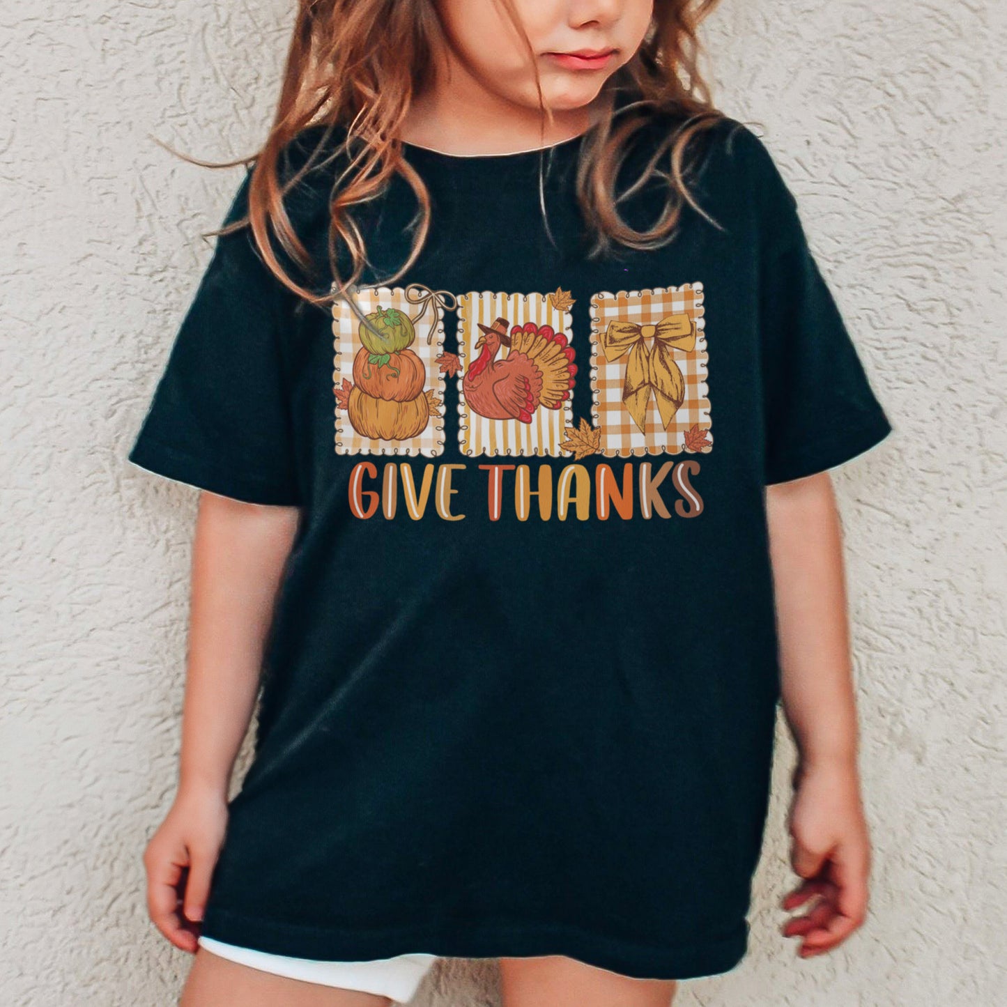 Thanksgiving Holiday, Give Thanks Coquette, Fall Pumpkin Turkey, Grateful Thankful Blessed, Autumn Gift Youth Tshirt
