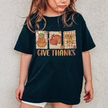 Thanksgiving Holiday, Give Thanks Coquette, Fall Pumpkin Turkey, Grateful Thankful Blessed, Autumn Gift Youth Tshirt