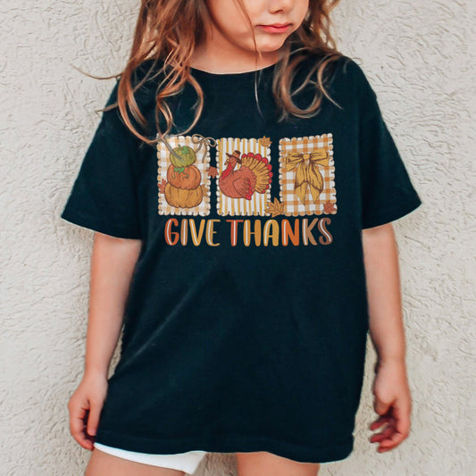 Thanksgiving Holiday, Give Thanks Coquette, Fall Pumpkin Turkey, Grateful Thankful Blessed, Autumn Gift Youth Tshirt