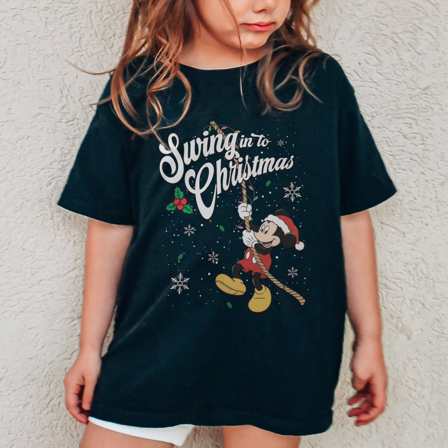 Swing Into Christmas Shirt: Funny Mickey Christmas Tee, Cute Holiday Shirt, Festive Disney Christmas Outfit Youth Tshirt