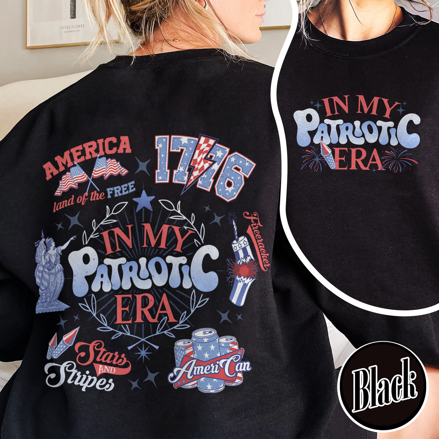 Patriotic Sweatshirt, America Retro Sweatshirt, Red White And Blue, Independence Day, Usa Flag, 4th Of July, Fourth Of July Sweatshirt