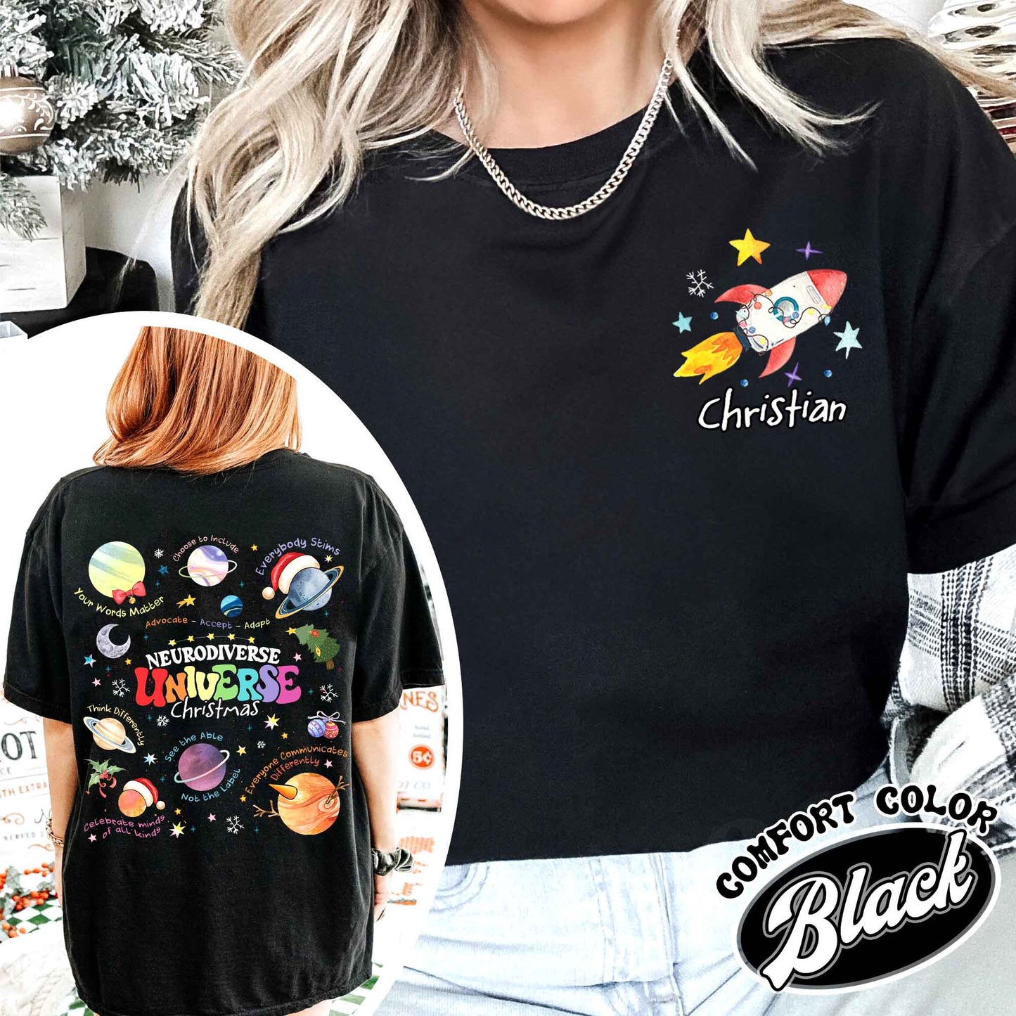 Neurodiverse Universe Christmas Shirt, Just Let Me Stim Shirt, T, Autism Awareness Shirt, Sped Teacher Shirt, Space Neurodiversity Shirt