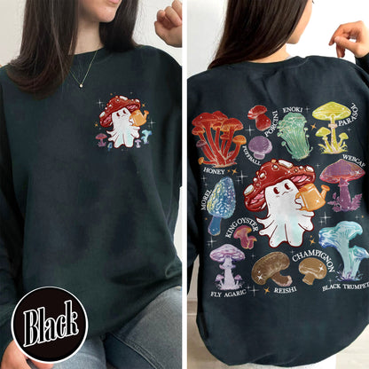 Halloween Sweatshirt, Magic Mushroom Microdose Sweatshirt, Mystical Mushroom Ghost Sweatshirt