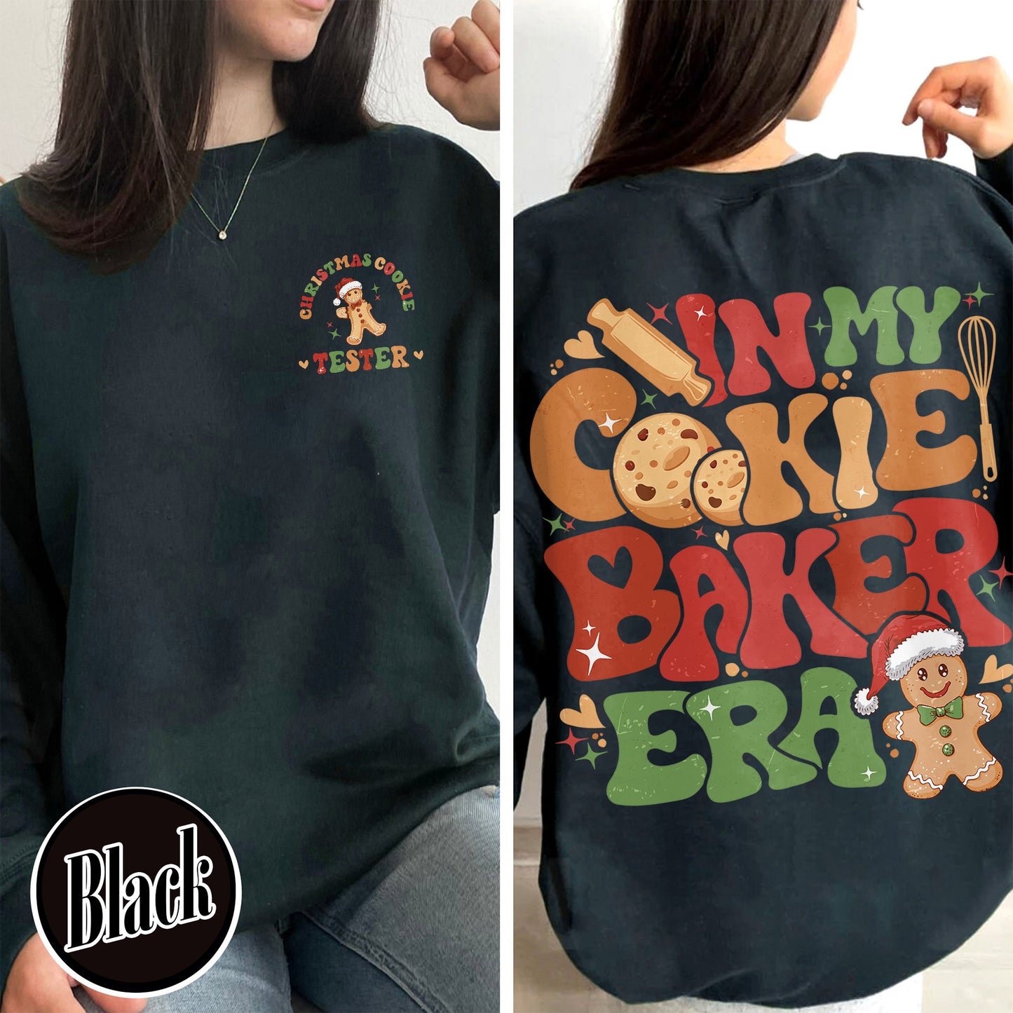 Christmas Cookie Baker and Tester Sweatshirt, Christmas Cookie Sweatshirt, Christmas Couples, Christmas Milk and Cookie, Christmas Cookie Tester Sweatshirt