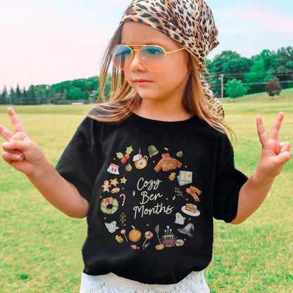 Cozy Ber Months Shirt, Fall Winter Seasonal Tee, Autumn Halloween Thanksgiving Christmas Top Youth Tshirt