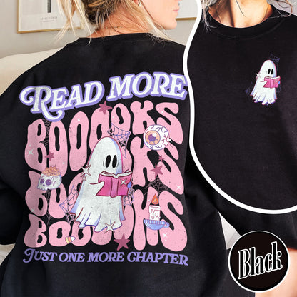 Halloween Book Lover Sweatshirt, Read More Booooks Halloween Sweatshirt, Spooky Season Sweatshirt