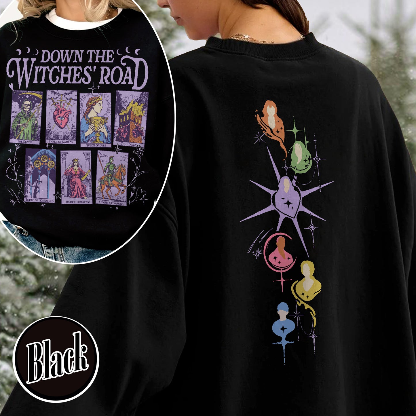 Down The Witches Road Sweatshirt,Wicca Green Witch Shirt,Down The Witches Road Tarot Cards Shirt,Witch Coven Shirt,All Along Shirt,Witches Shirt