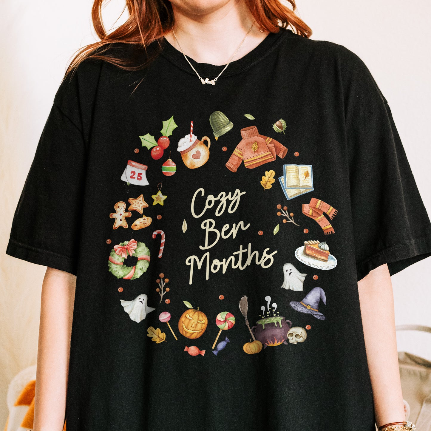 Cozy Ber Months Shirt, Fall Winter Seasonal Tee, Autumn Halloween Thanksgiving Christmas Top Tshirt