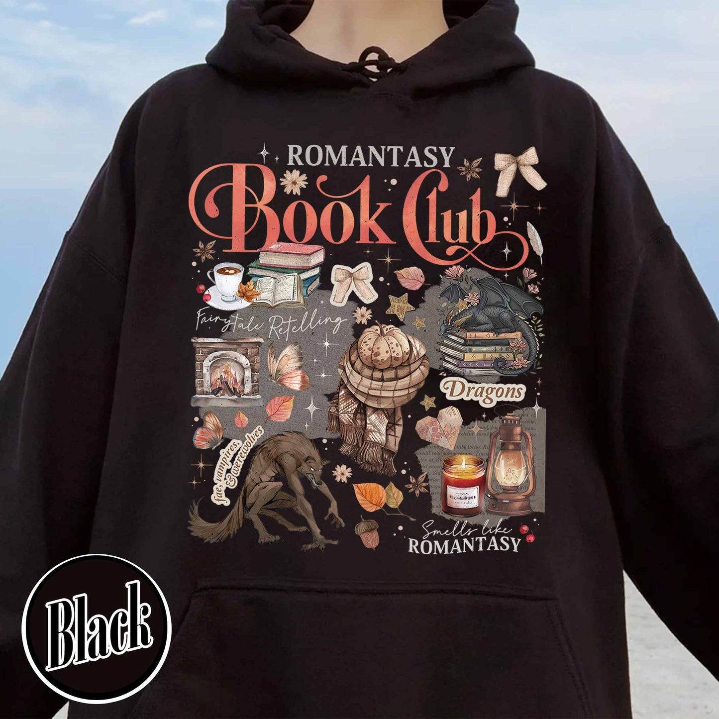 Bookish Hoodie, Romantasy Reader Book Club Hoodie, Fall Love With Reading Hoodie