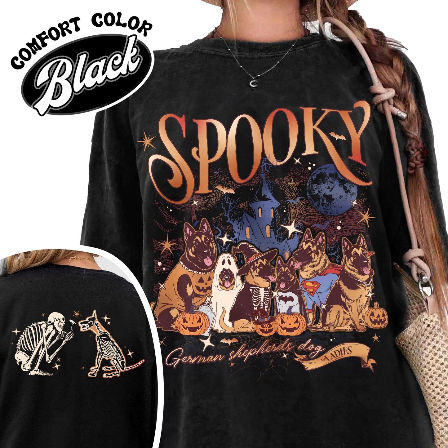 Spooky Dog Mom Shirt, Trick or Treat Ghost Dogs Shirt, Trick or Treat Dog Shirt, Halloween Dog Boop Skeleton Shirt, Halloween Cute Dog Shirt