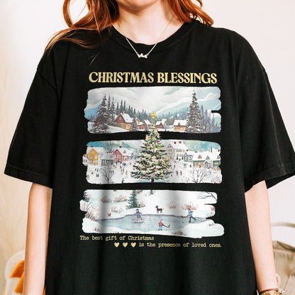 Merry Christmas Shirt: Christmas Blessings Shirt, Cute Santa Tee, Xmas Shirt