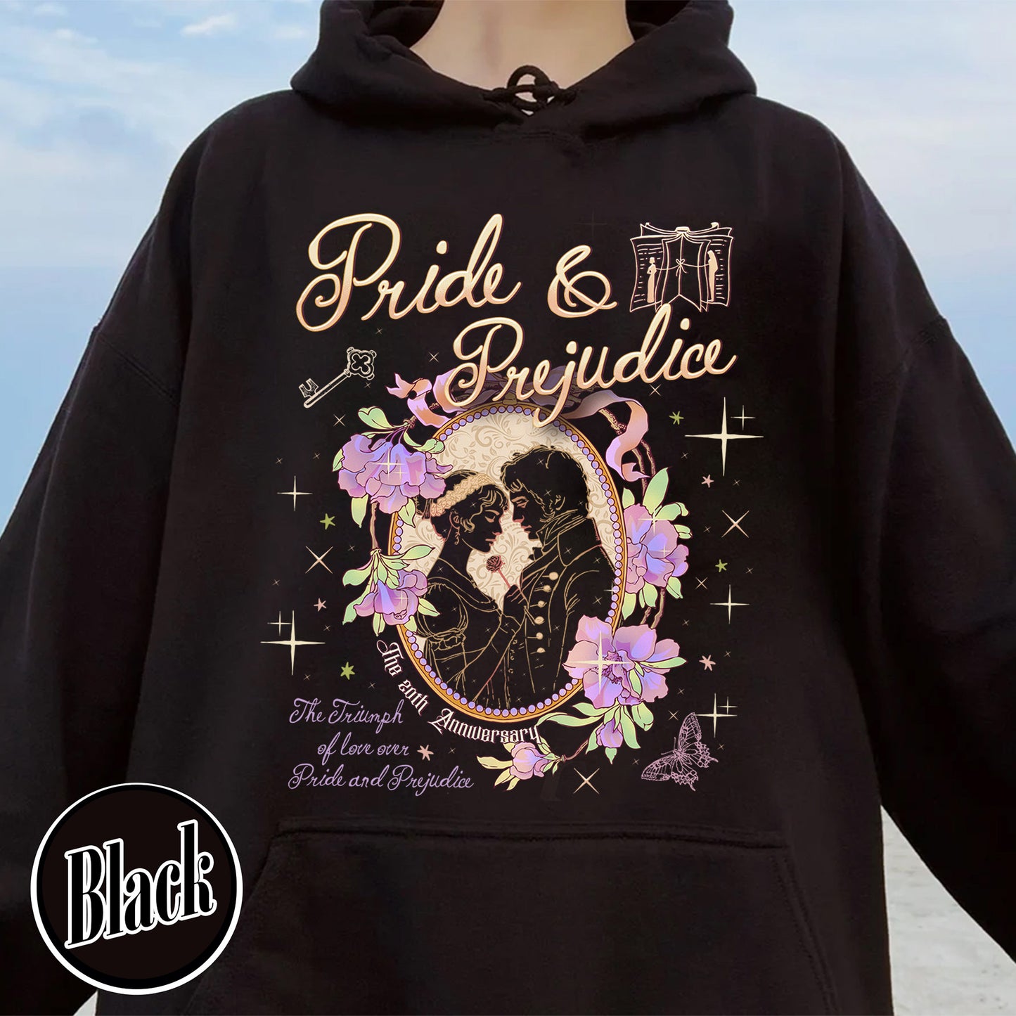 Bookish Hoodie, Pride and Prejudice 20th Anniversary Hoodie for Fan, Pemberley Hoodie