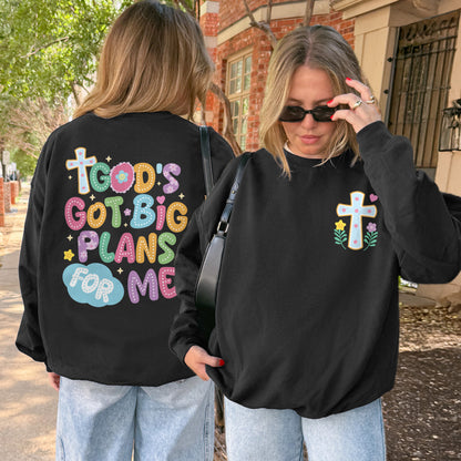 God’s Got Big Plans For Me Sweatshirt, Christian Kids Sweatshirt, Faith Graphic Sweatshirt, Religious Gift Sweatshirt