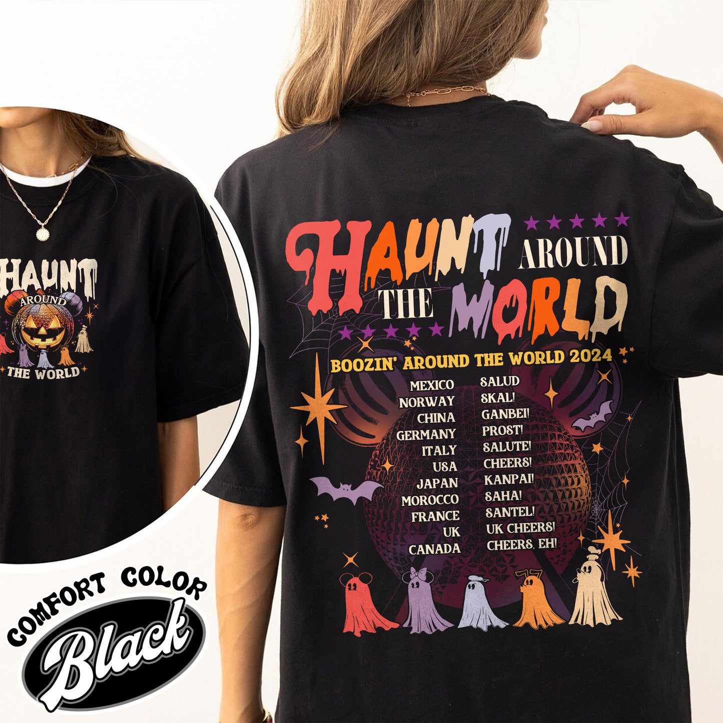 Haunt Around the World Shirt, Drink Around the World Shirt, Eat Drink and Around the World, Epcot Drink Around the World Shirt, Halloween Shirt