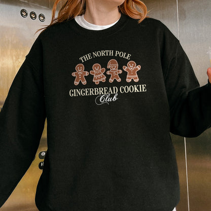 Gingerbread Cookie Club Sweatshirt: Vintage Holiday Sweatshirt