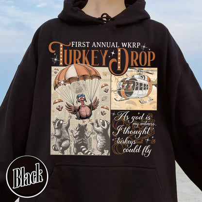 Turkey Drop Hoodie, First Annual Thanksgiving Hoodie, Thanksgiving Hoodie, Thanksgiving Humorous Hoodie, Retro Pumpkin Season Hoodie, Fall Hoodie