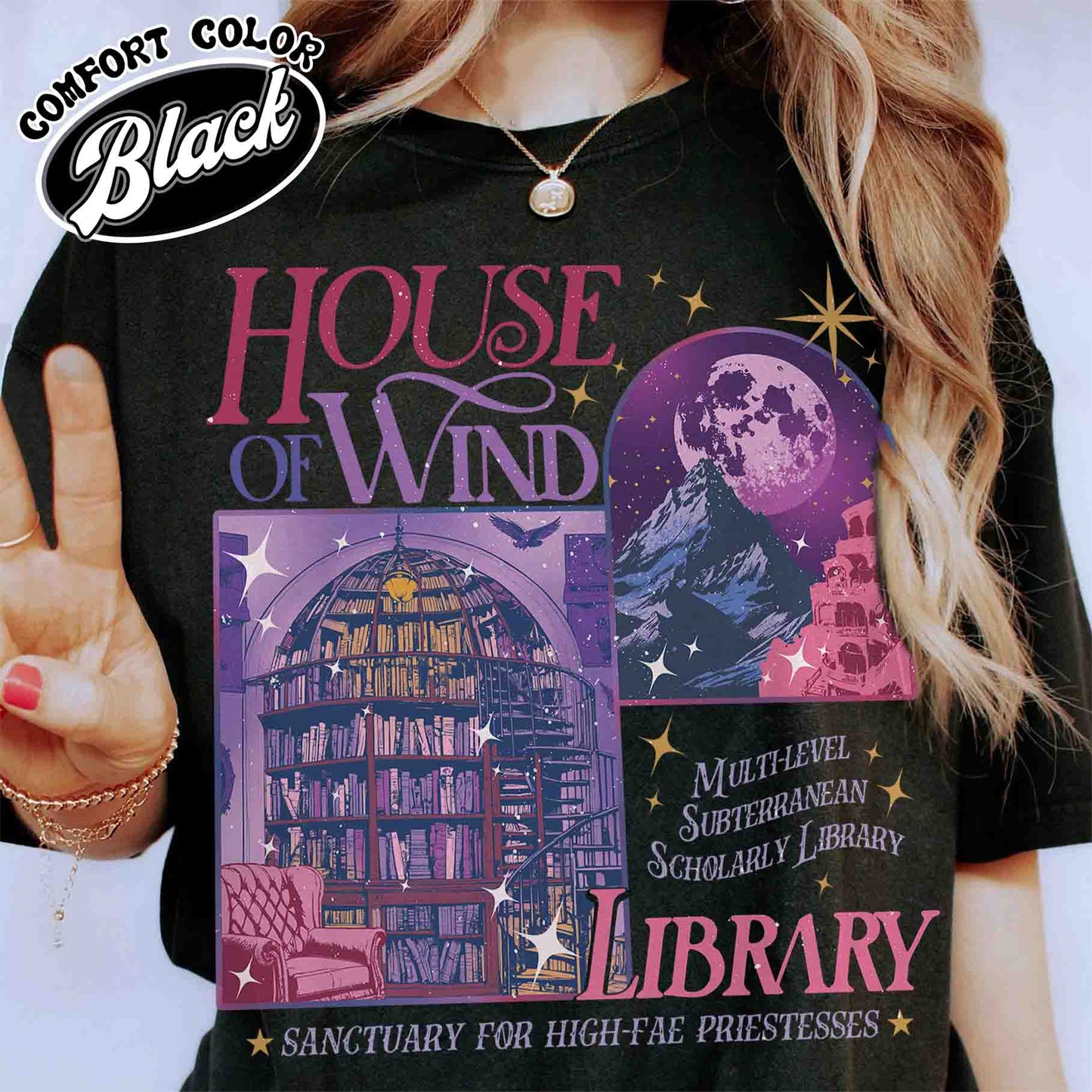 House of Wind Comfort Colors Shirt, House of Wind Library, House of Wind Book Club Shirt, Library Velaris Shirt, ACOTAR Shirt, Bookish Shirt