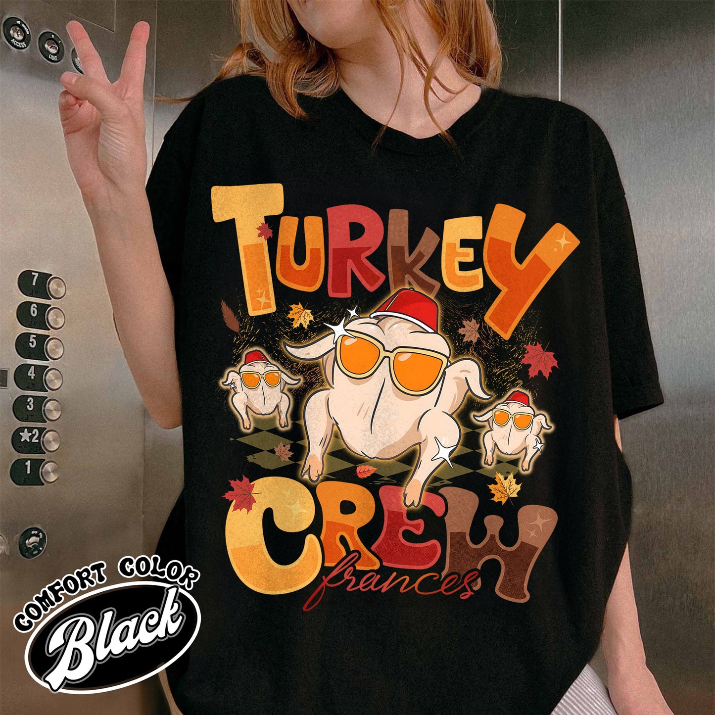 Turkey Crew Tshirt, Thanksgiving Shirt, Custom Family Thanksgiving, Turkey Squad Shirt, Friendsgiving T Shirts, Personalized Thanksgiving Shirt