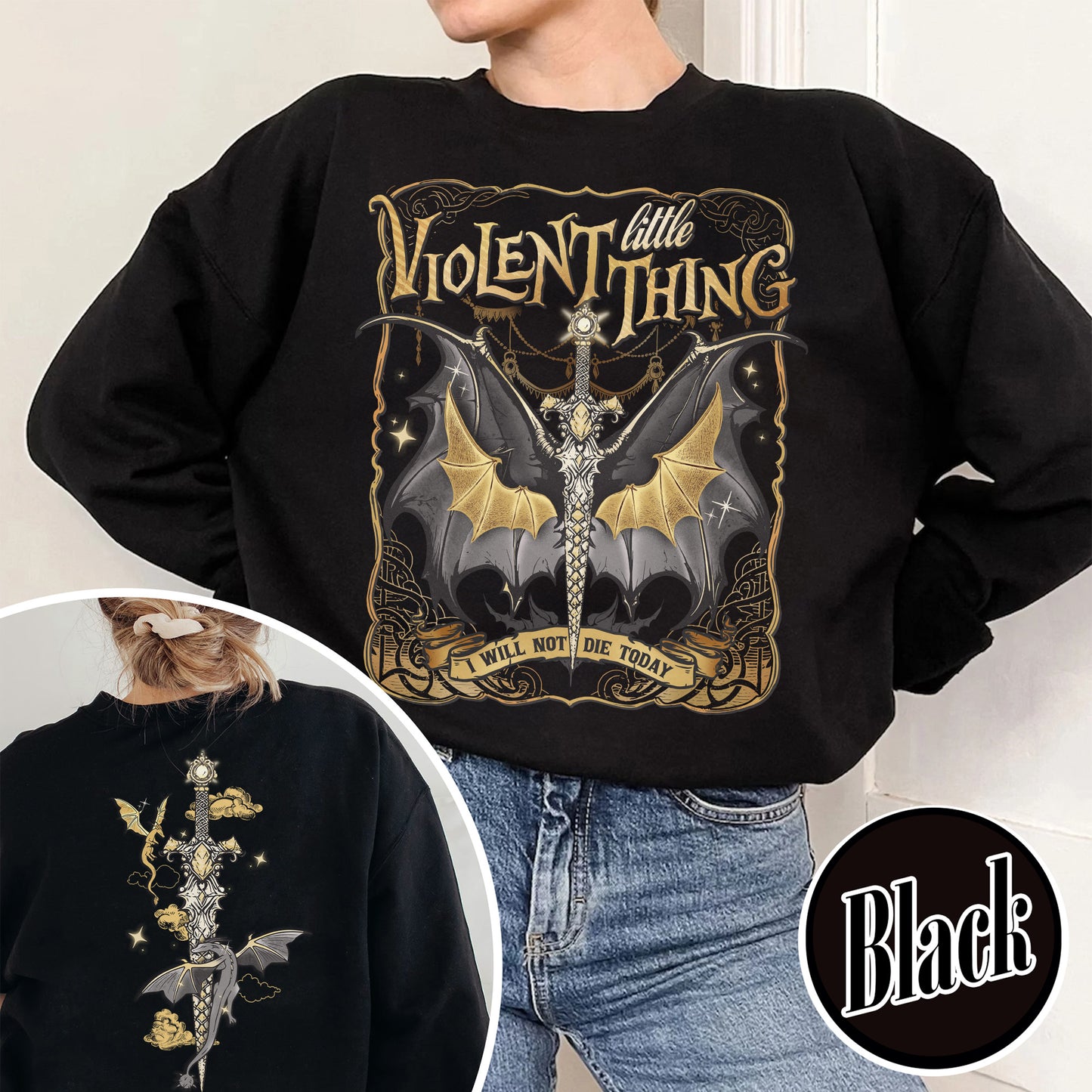 Violent Little Thing Sweatshirt, Violent Little Thing Sweatshirt, I Will Not Die Today, Basgiath War College Dragon Rider Sweatshirt, Dragon Rider Sweatshirt