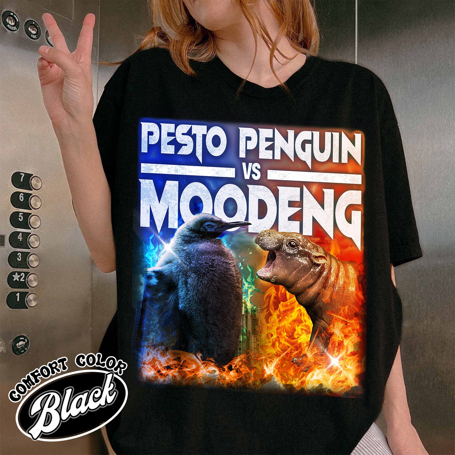 Pesto the Penguin Shirt, Moo Deng Shirt, Hippo Moo Deng Shirt, Animal Lover Gift, the Penguin Viral Cute Shirt, Funny Penguin, Zoo Baby Hippo