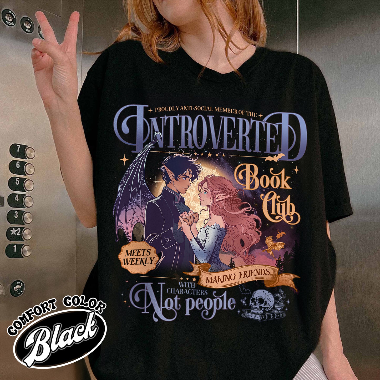 Introverted Reading Shirt, Introverted Book Club T-Shirt, Romantasy Readers Society, Introverted Book Club Shirt, Antisocial Book Club Tshirt