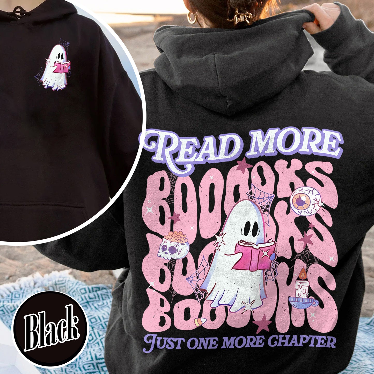 Halloween Book Lover Hoodie, Read More Booooks Halloween Hoodie, Spooky Season Hoodie