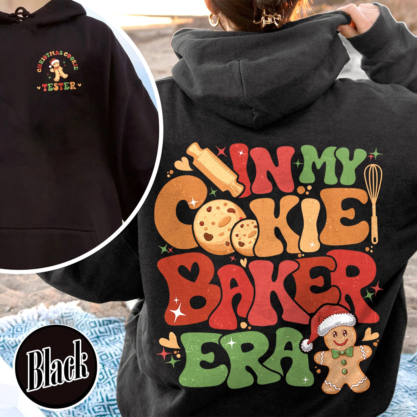 Christmas Cookie Baker and Tester Hoodie, Christmas Cookie Hoodie, Christmas Couples, Christmas Milk and Cookie, Christmas Cookie Tester Hoodie