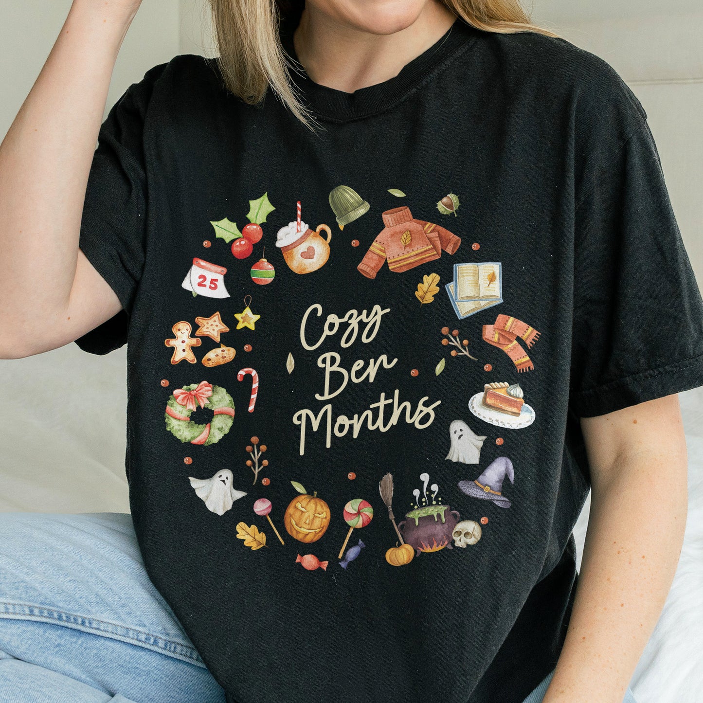 Cozy Ber Months Shirt, Fall Winter Seasonal Tee, Autumn Halloween Thanksgiving Christmas Top Tshirt