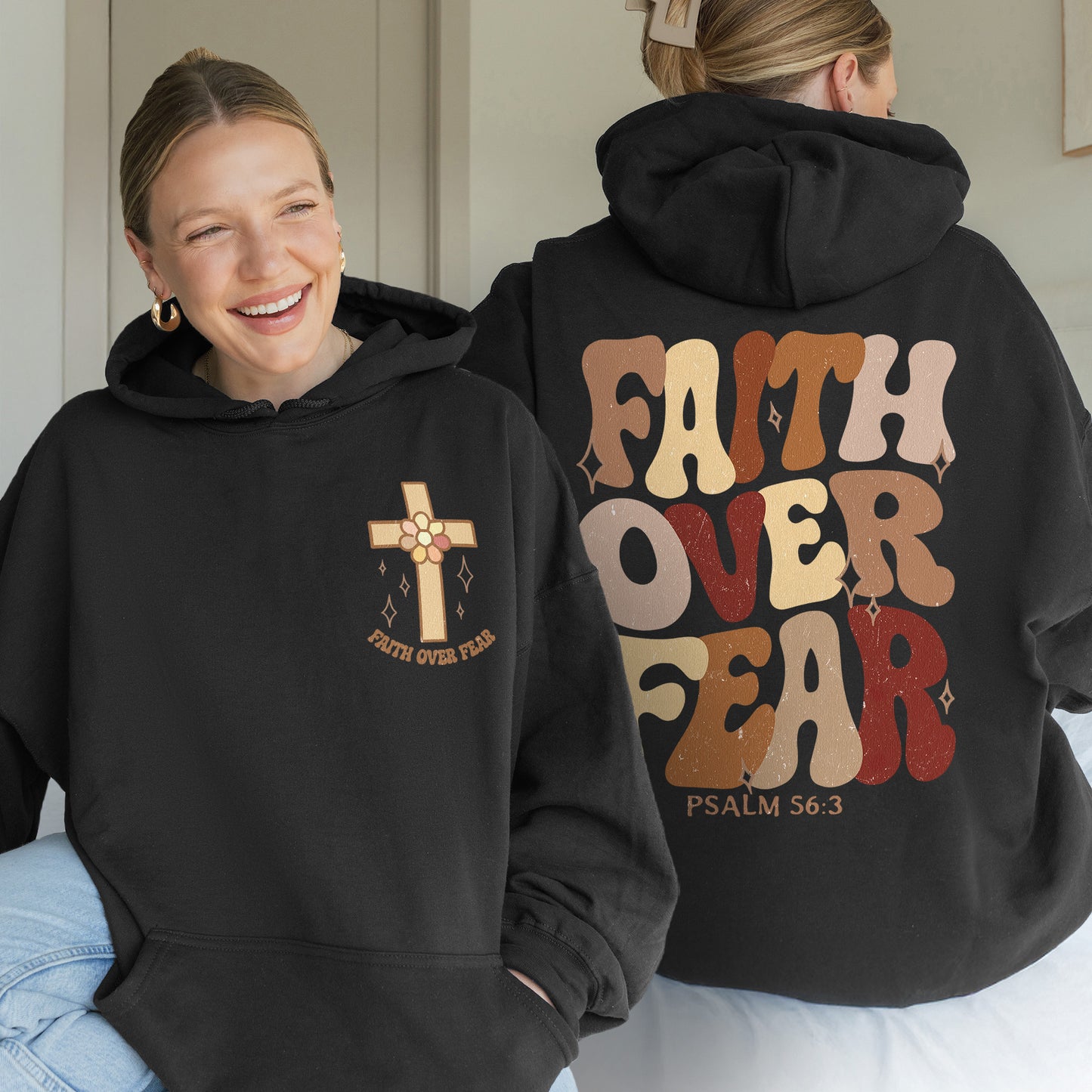 Faith Over Fear Christian Psalm Hoodie