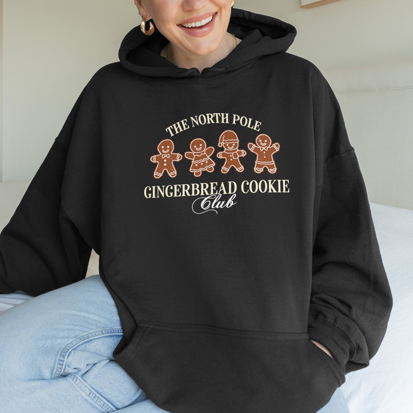 Gingerbread Cookie Club Hoodie: Vintage Holiday Hoodie