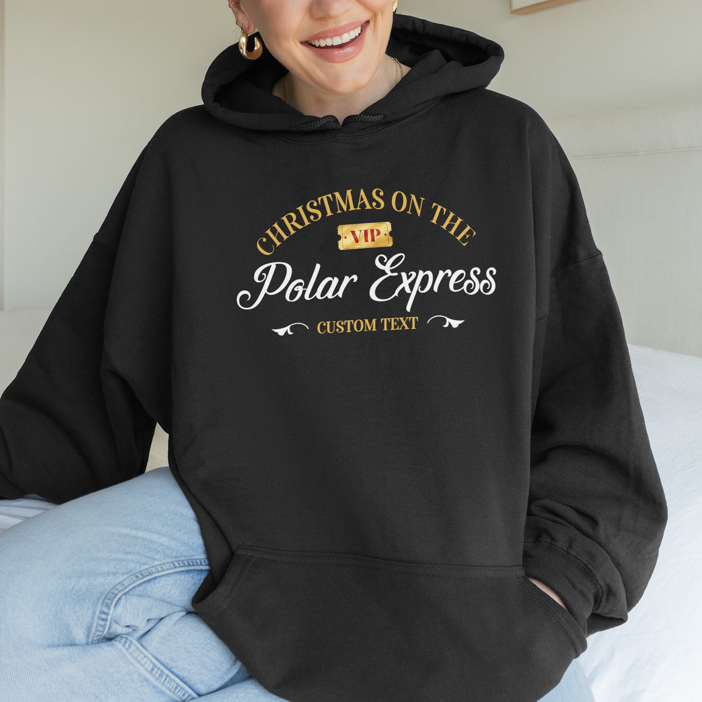 Custom Polar Express Christmas Hoodie: Matching Family Christmas Hoodies, Personalized Polar Express Hoodie, Holiday Train Hoodie