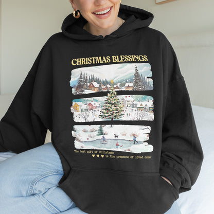 Merry Christmas Hoodie: Christmas Blessings Hoodie, Cute Santa Hoodie, Xmas Hoodie