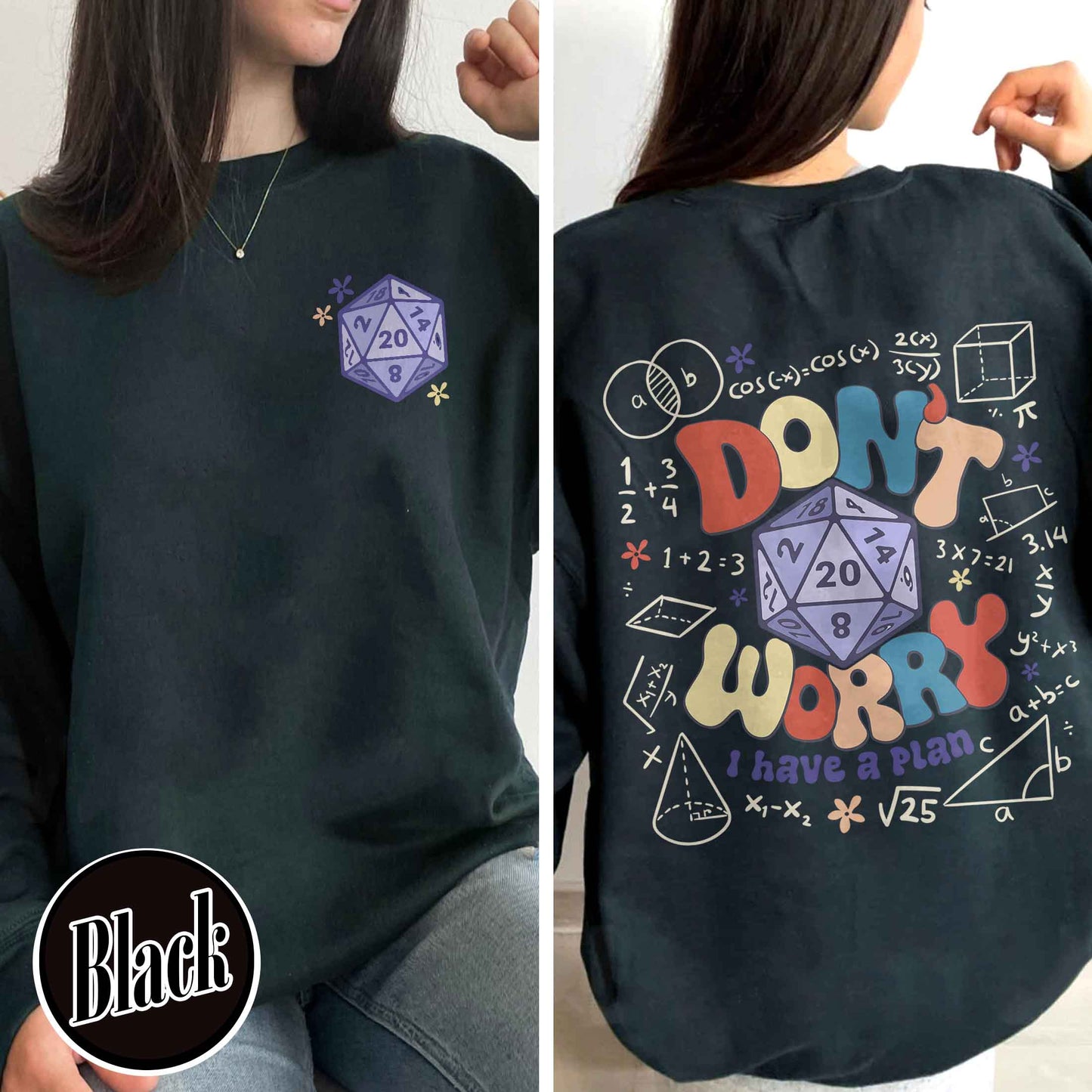 Dont Worry I Have a Plan Sweatshirt, Funny Dnd Dice Set, Gifts for Gamer, Playing Game, Funny Gamer Sweatshirt, DND Sweatshirt, Dnd Gift for Dad